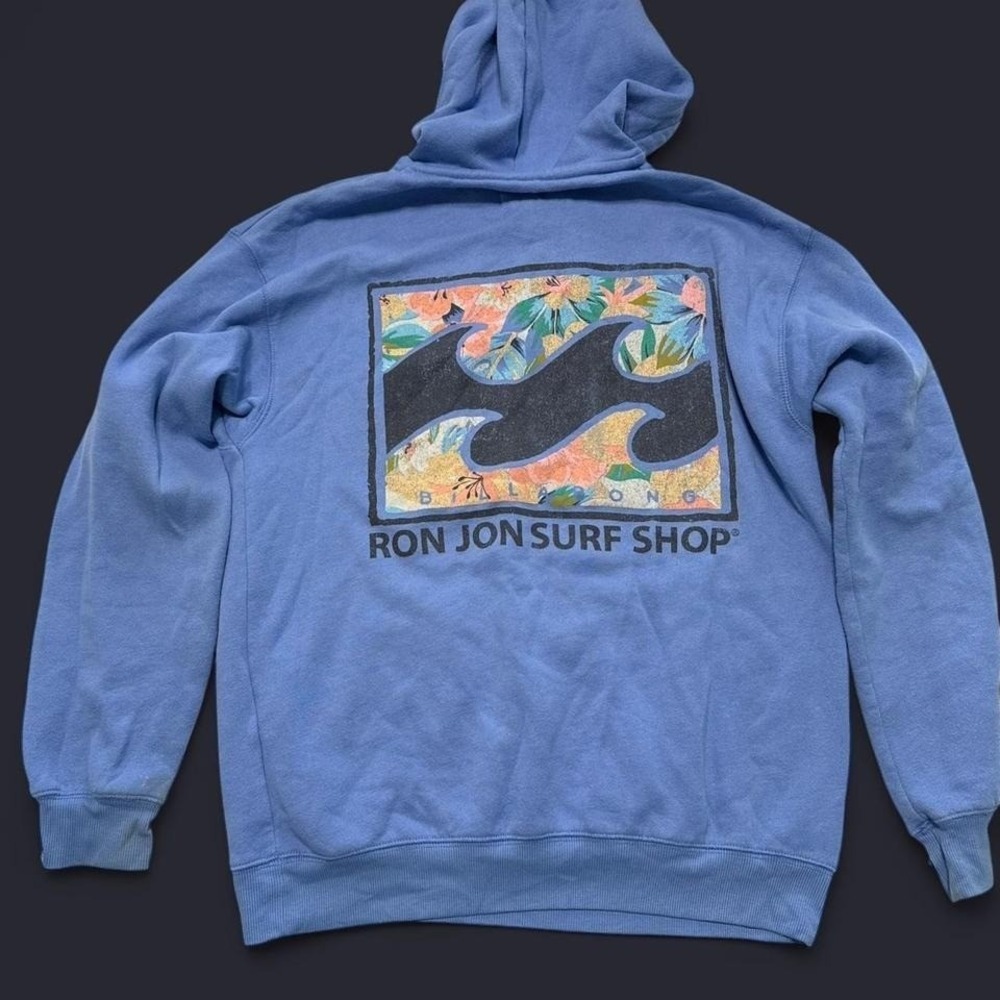Billabong blue hoodie with Ron Jon Surf Shop graphic Size M #surf #skater